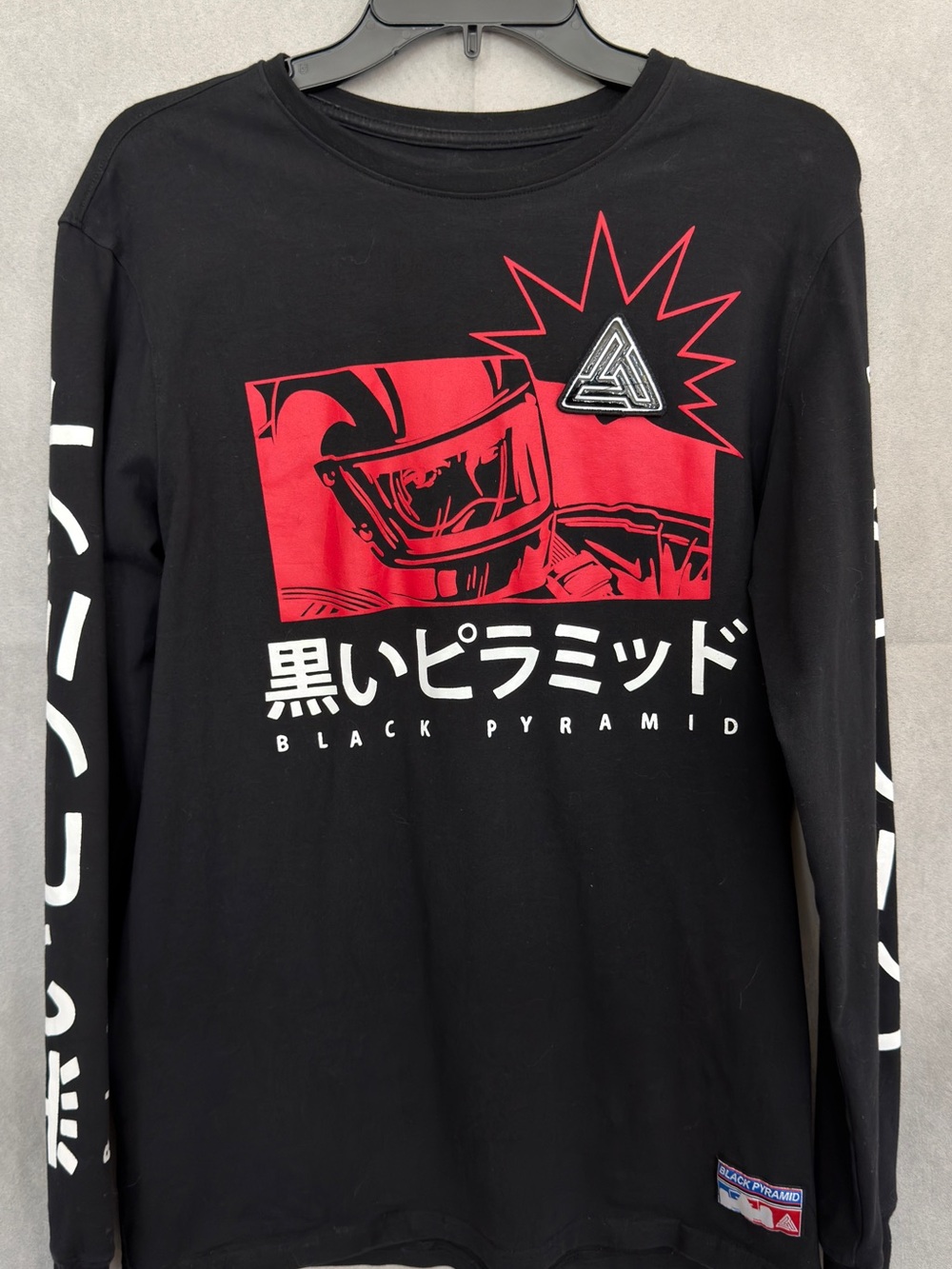 ☄️Black Pyramid Men’s Black Long-Sleeve Graphic Shirt - Red Print LIKE NEW‼️